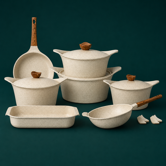 Premium Non-Stick Granite Cookware Set – 15 Pieces