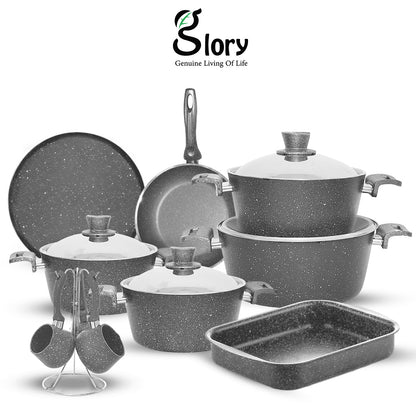 Blue Cookware Set 15 Pieces